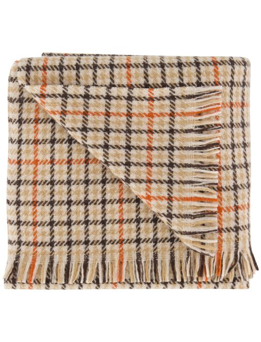 Sjaal Pierre Cardin beige wol geruit