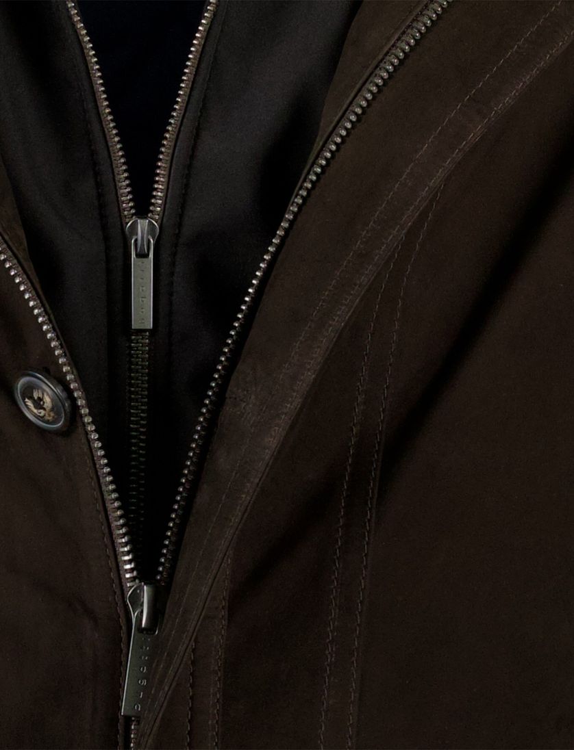 Bugatti winterjas wijde fit effen donkerbruin