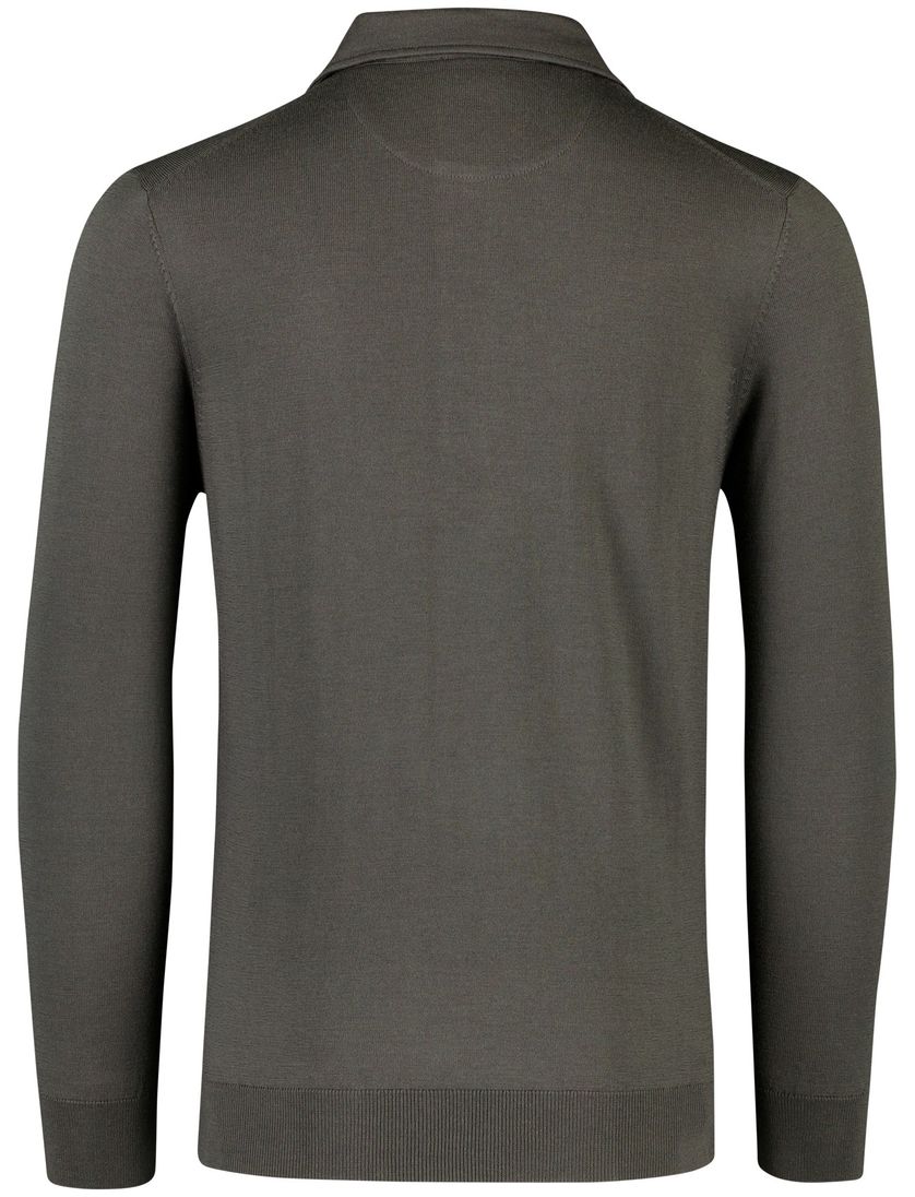 Born with Appetite Anton lange mouw polo groen merinowol