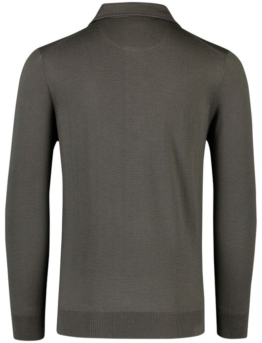 Merinowol lange mouw polo Born with Appetite Anton groen