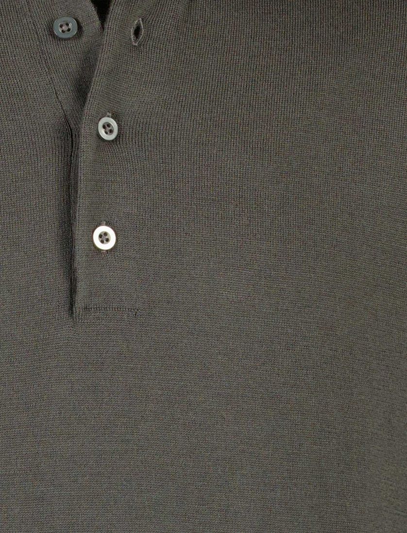 Born with Appetite Anton lange mouw polo groen merinowol