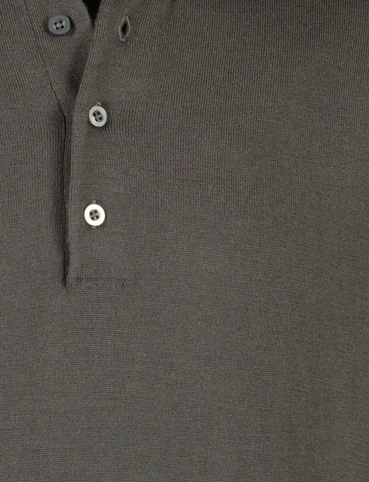 Merinowol lange mouw polo Born with Appetite Anton groen