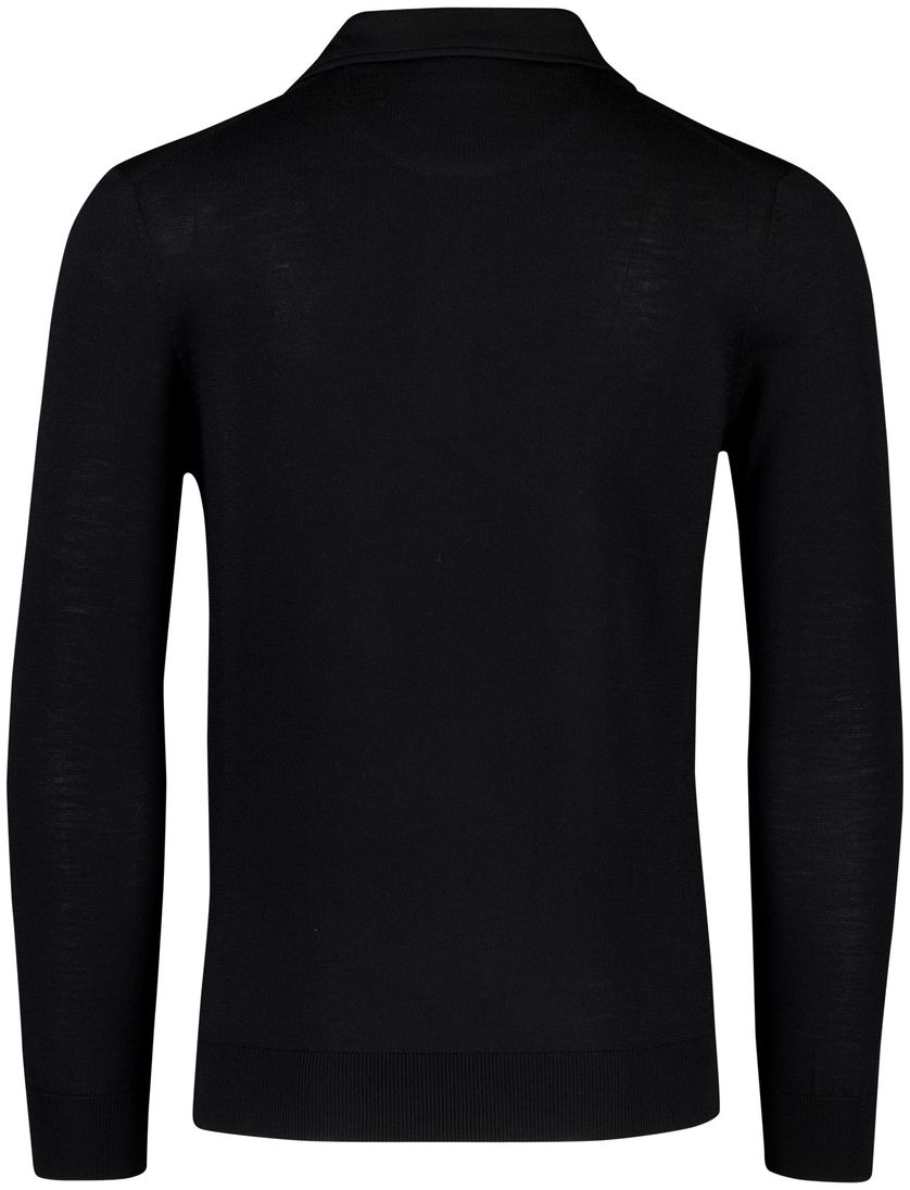 Anton polo lange mouw Born with Appetite merinowol zwart