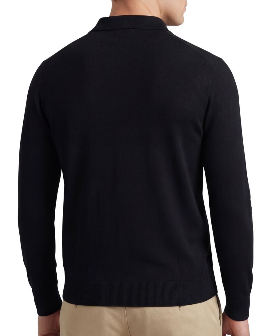 Merinowol lange mouw polo Born with Appetite Anton zwart