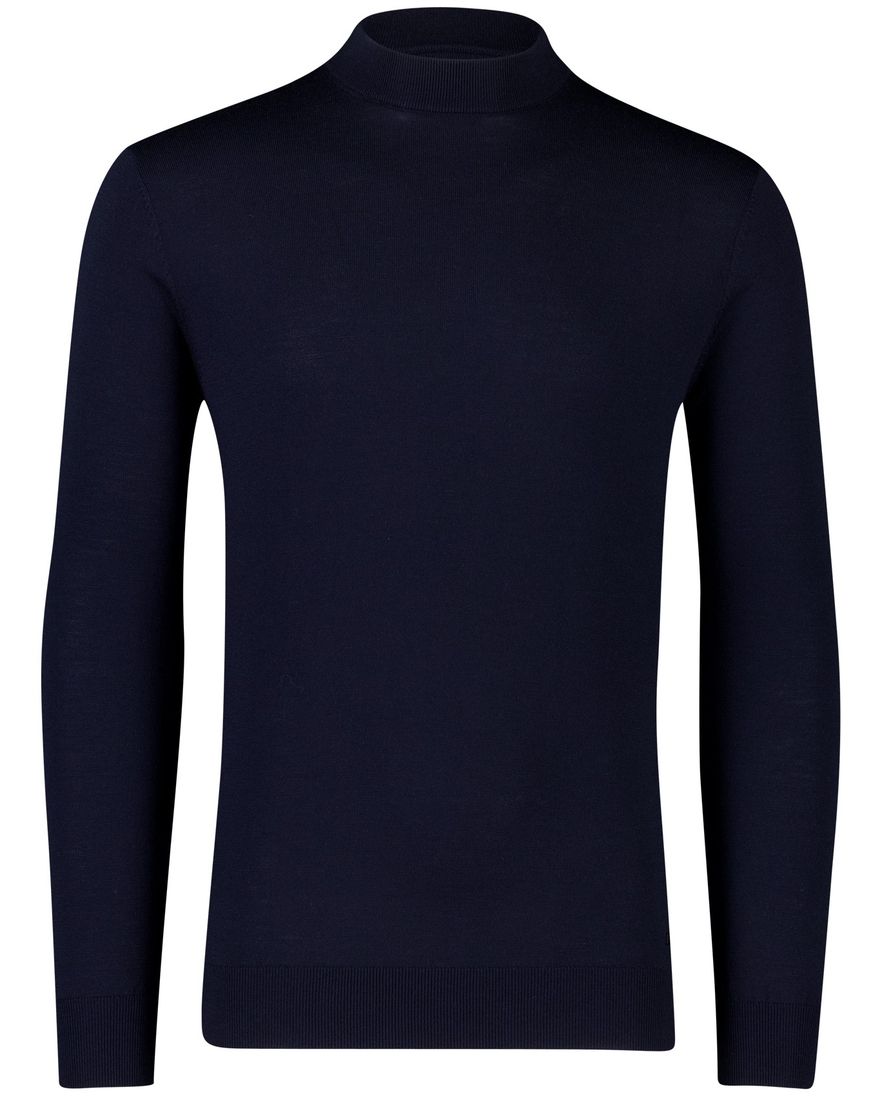 Born with appetite trui navy effen merinowol