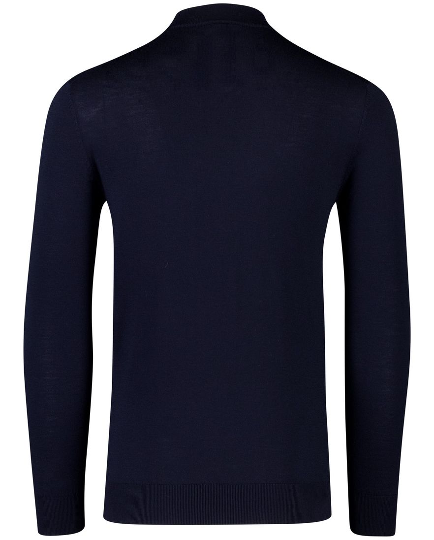 Born with appetite trui navy effen merinowol