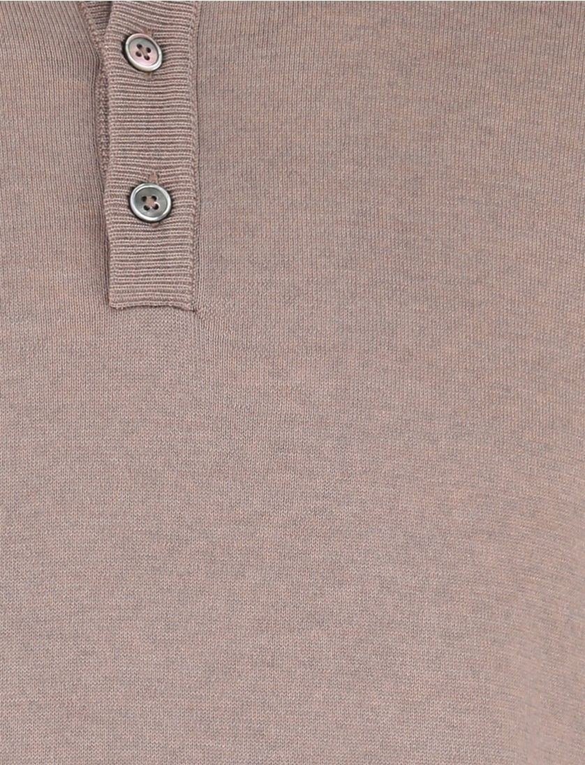 Born With Appetite Half Button beige merinowol effen