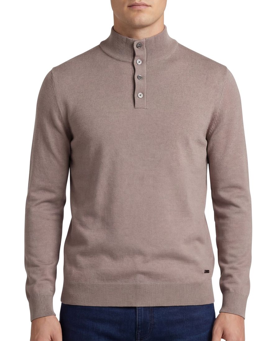 Born With Appetite Half Button beige 100% merinowol