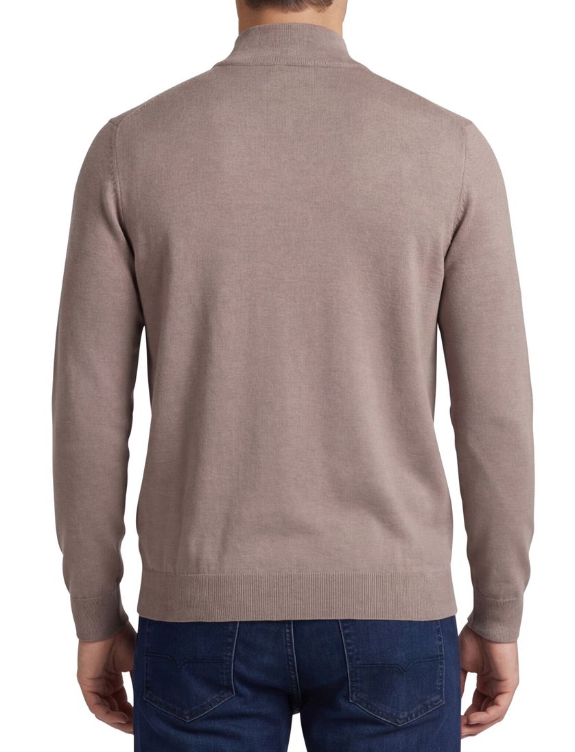 Born With Appetite Half Button beige merinowol effen