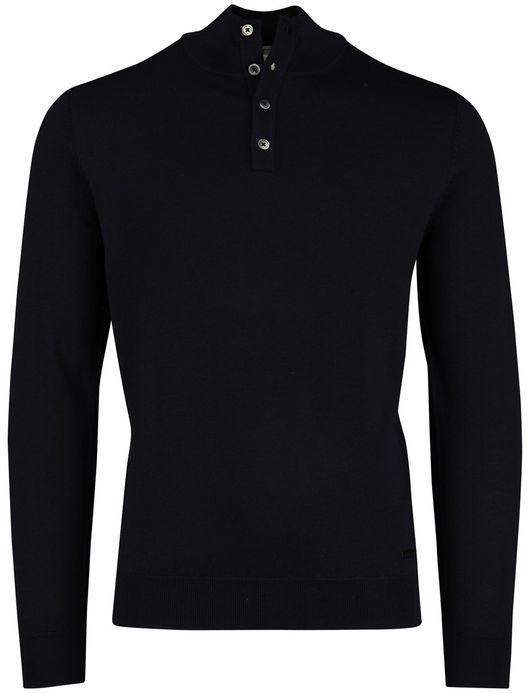 Born With Appetite Half Button navy 100% merinwol