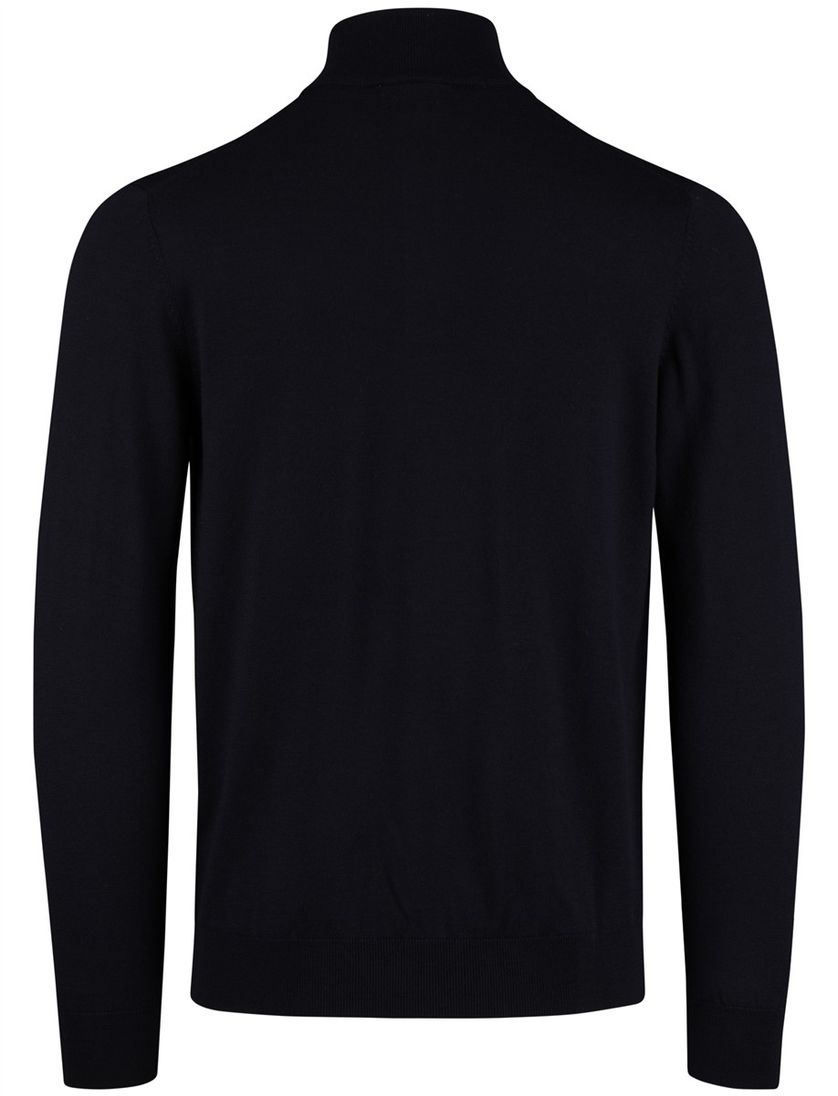 Born With Appetite Half Button navy merinwol effen