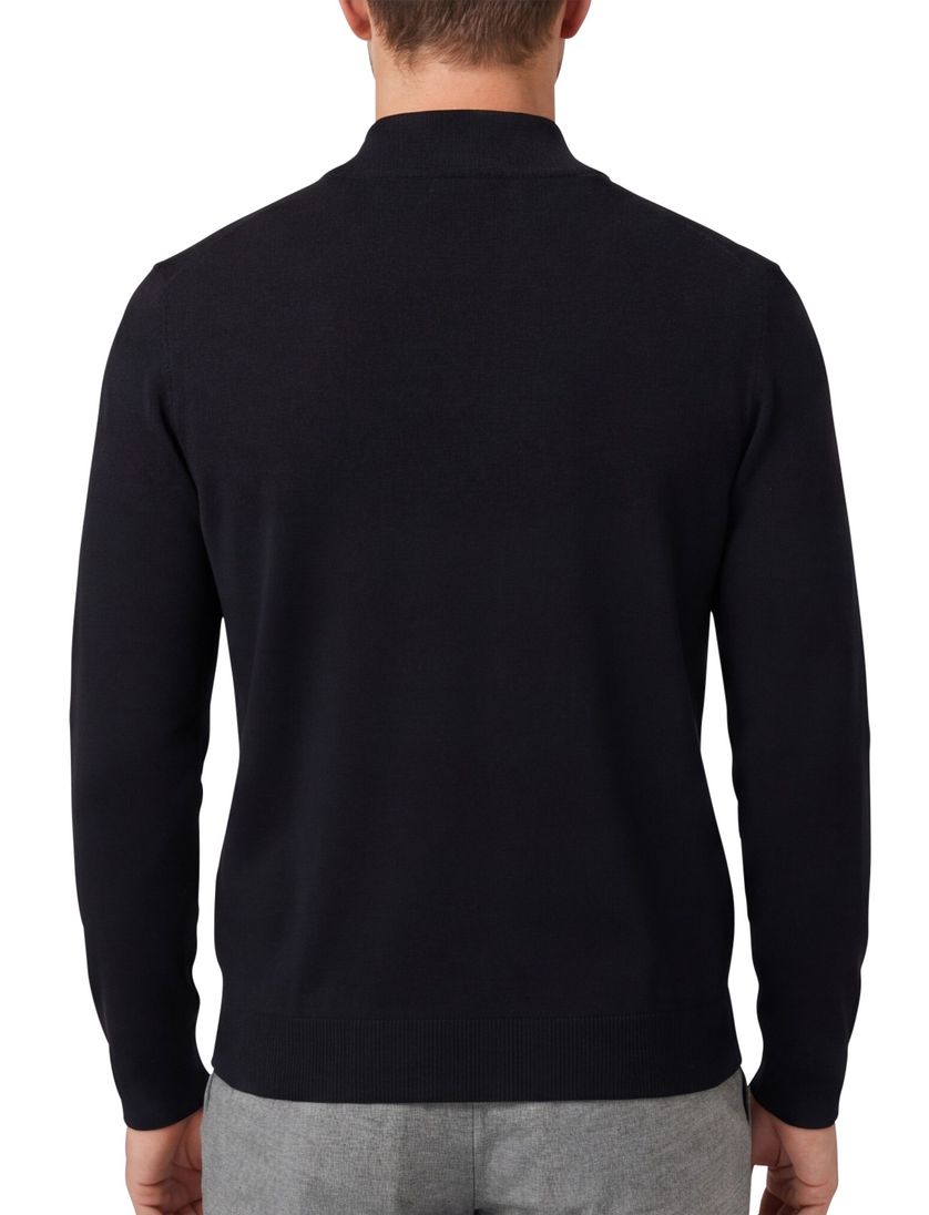 Born With Appetite Half Button navy merinwol effen