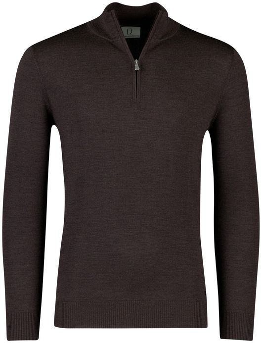 Born With Appetite half zip trui donkerbruin merinowol