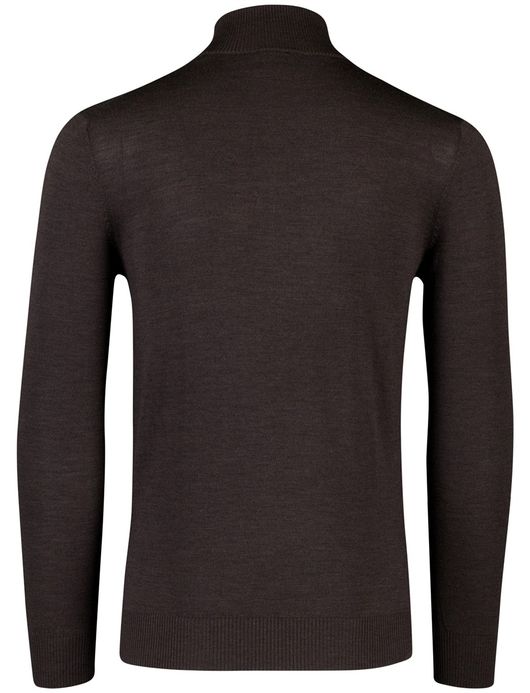 Born With Appetite half zip trui donkerbruin merinowol