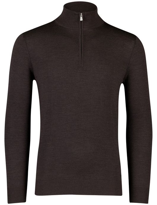 Born With Appetite half zip trui donkerbruin merinowol