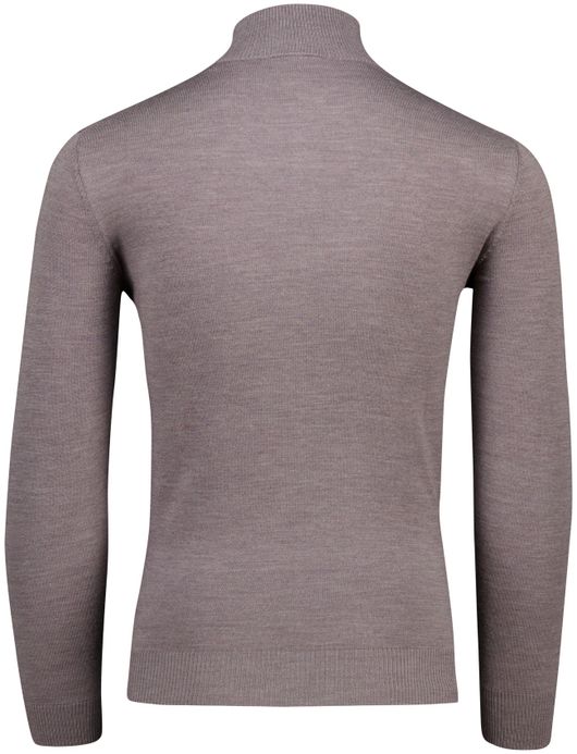 Bruine half zip trui merinowol Born with Appetite Lux pull