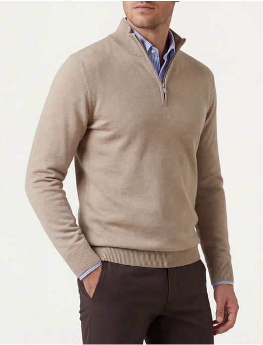 Born With Appetite half zip trui bruin