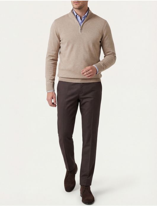 Born With Appetite half zip trui bruin