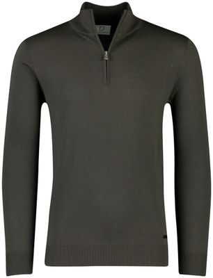 Born With Appetite trui Born With Appetite half zip donkergroen merinowol