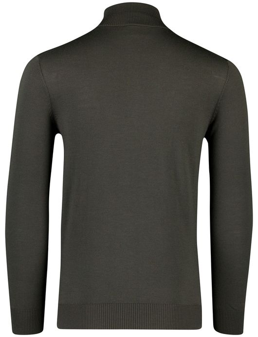 Born With Appetite trui half zip donkergroen merinowol