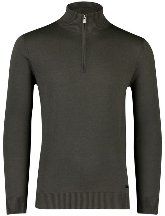 Born With Appetite trui half zip donkergroen merinowol