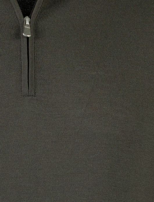 Born With Appetite trui half zip donkergroen merinowol