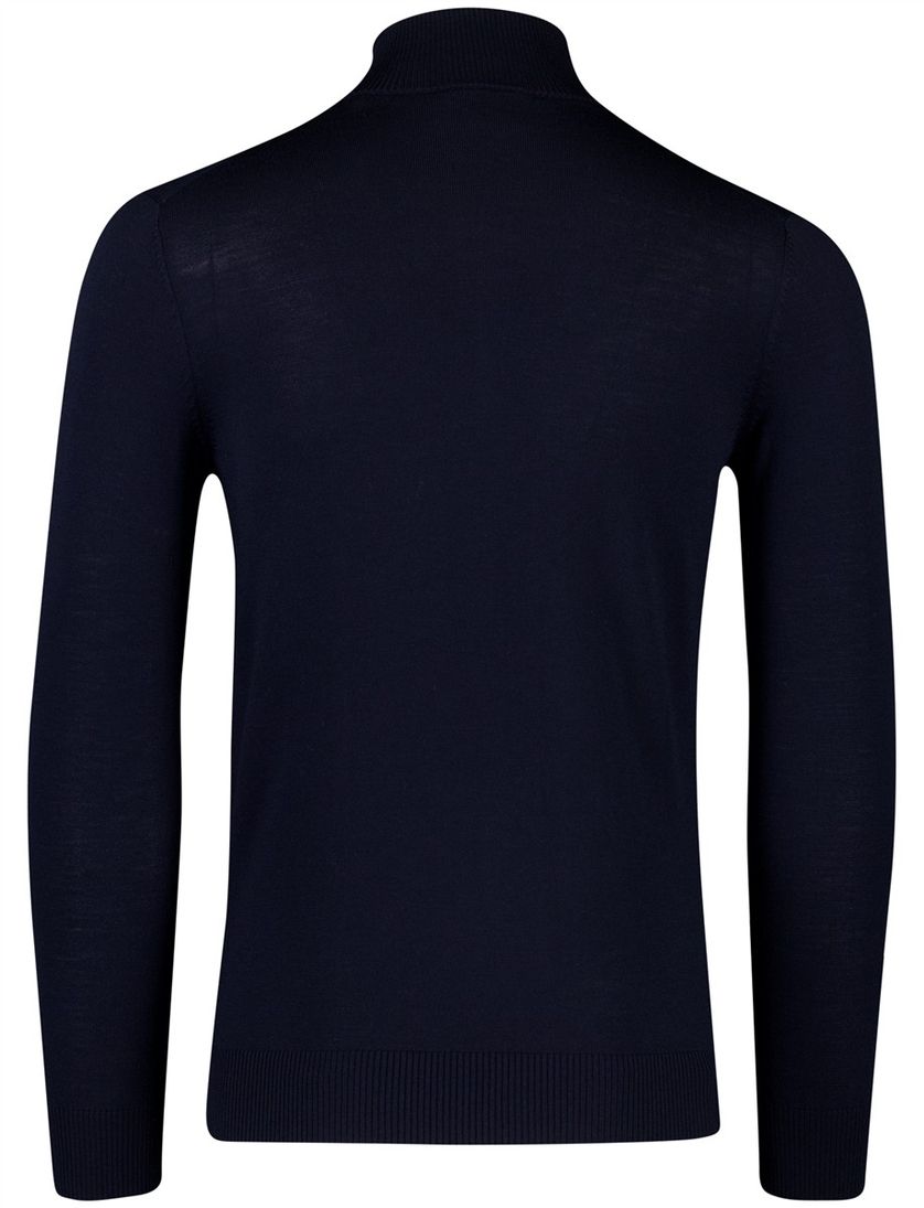 Trui Born With Appetite half zip navy merinowol