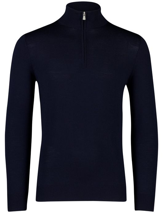 Born With Appetite half zip trui navy merinowol