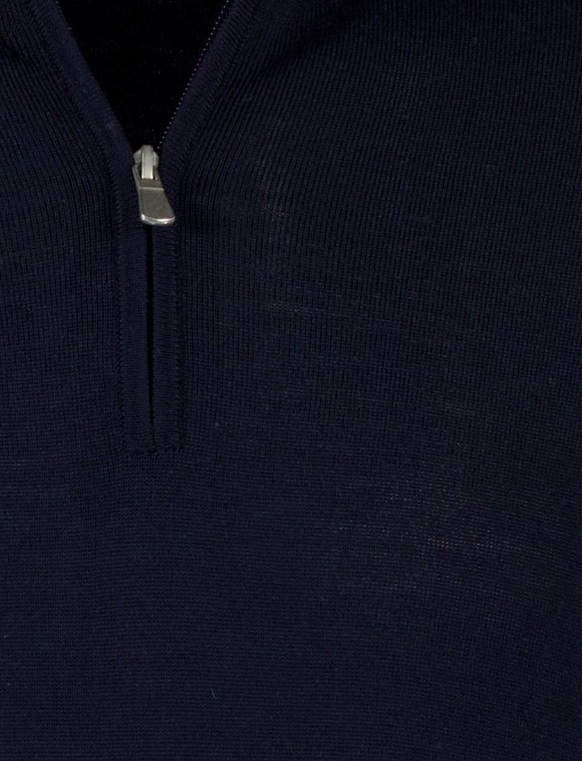 Trui Born With Appetite half zip navy merinowol