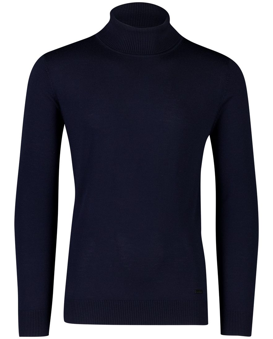 Born with appetite coltrui donkerblauw effen merinowol