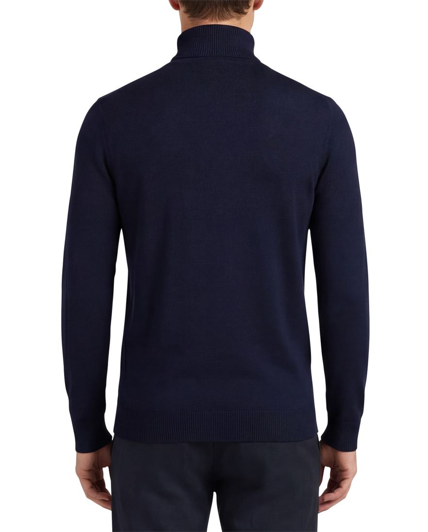 Born with appetite coltrui donkerblauw effen merinowol