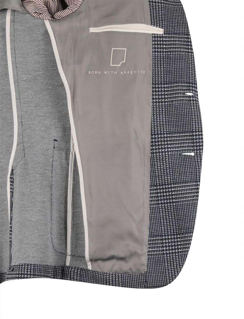 Born With Appetite colbert slim fit navy print