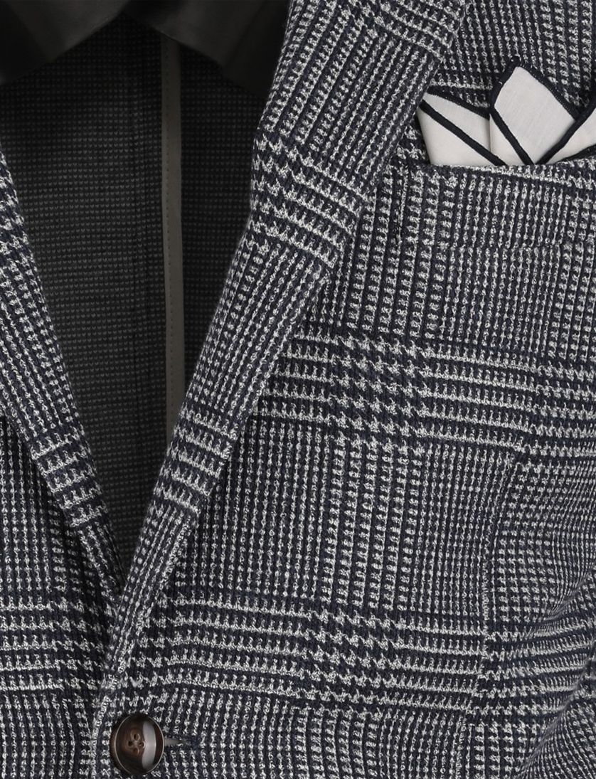 Born With Appetite colbert slim fit navy print