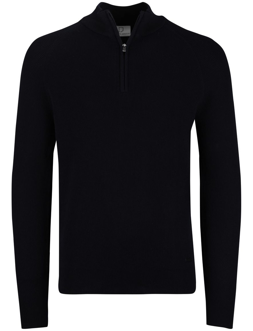 Born with appetite trui half zip navy katoen