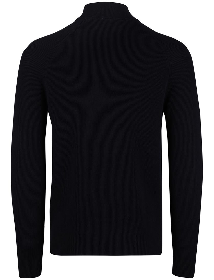 Born with appetite trui navy half zip katoen