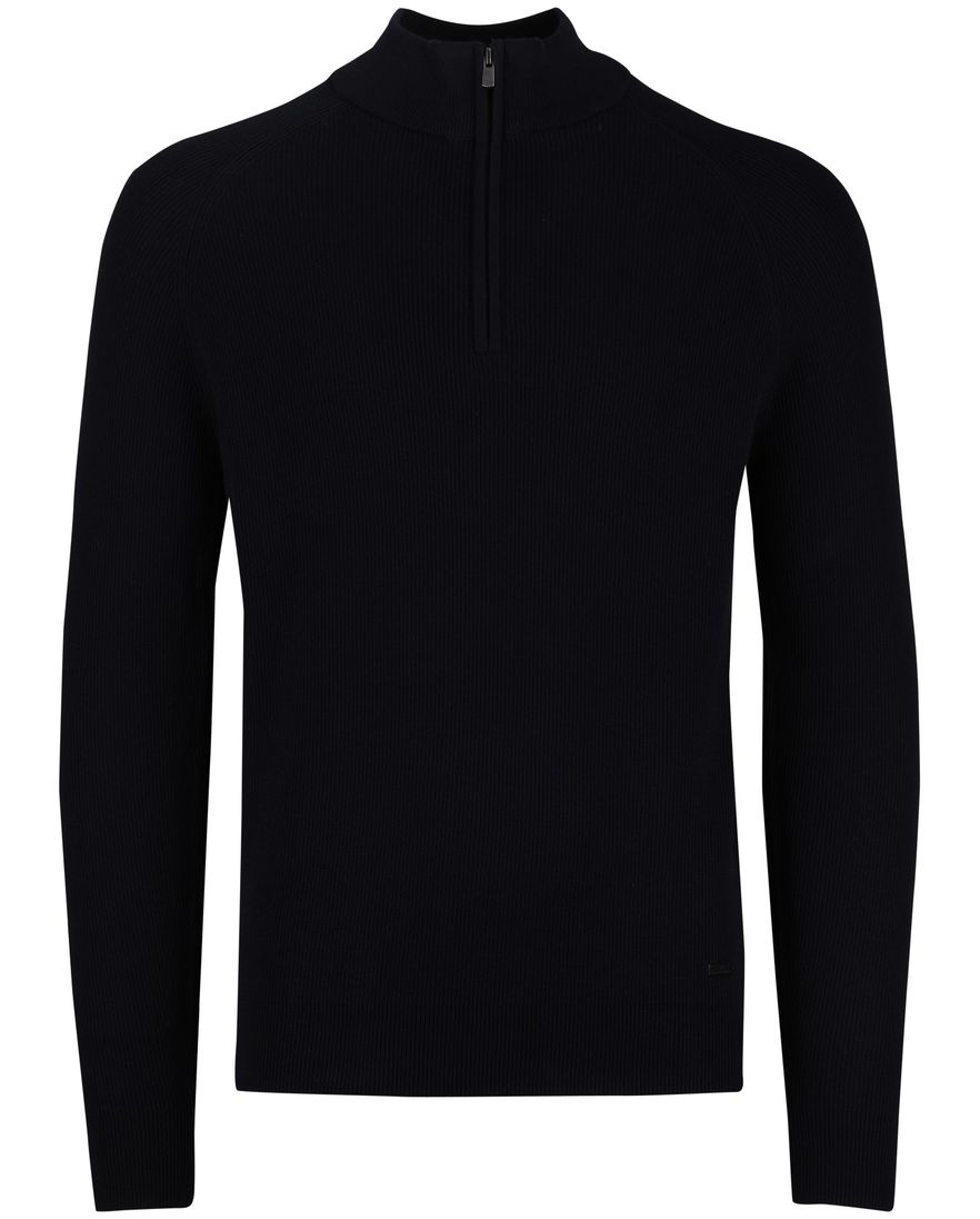 Born with appetite trui half zip navy katoen