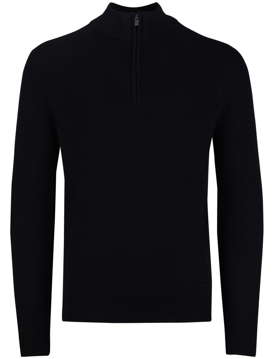 Born with appetite trui half zip navy katoen