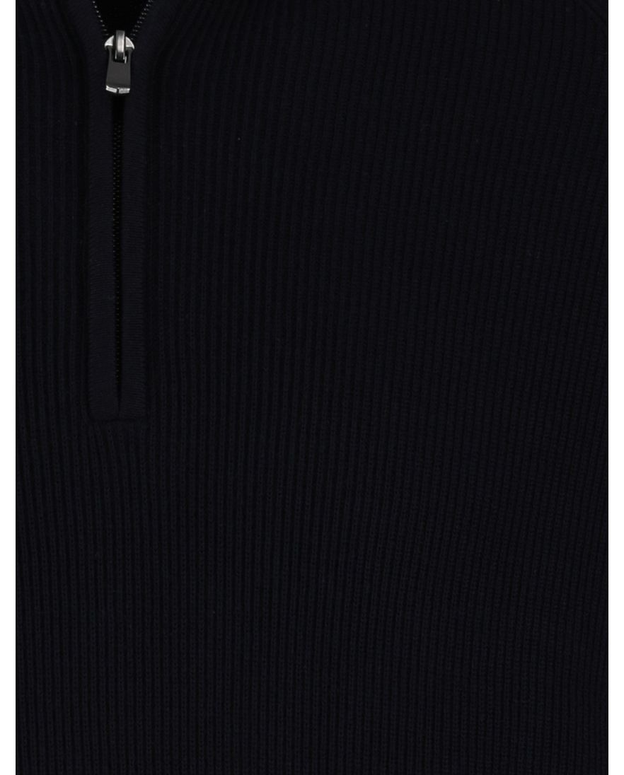 Born with appetite trui half zip navy katoen