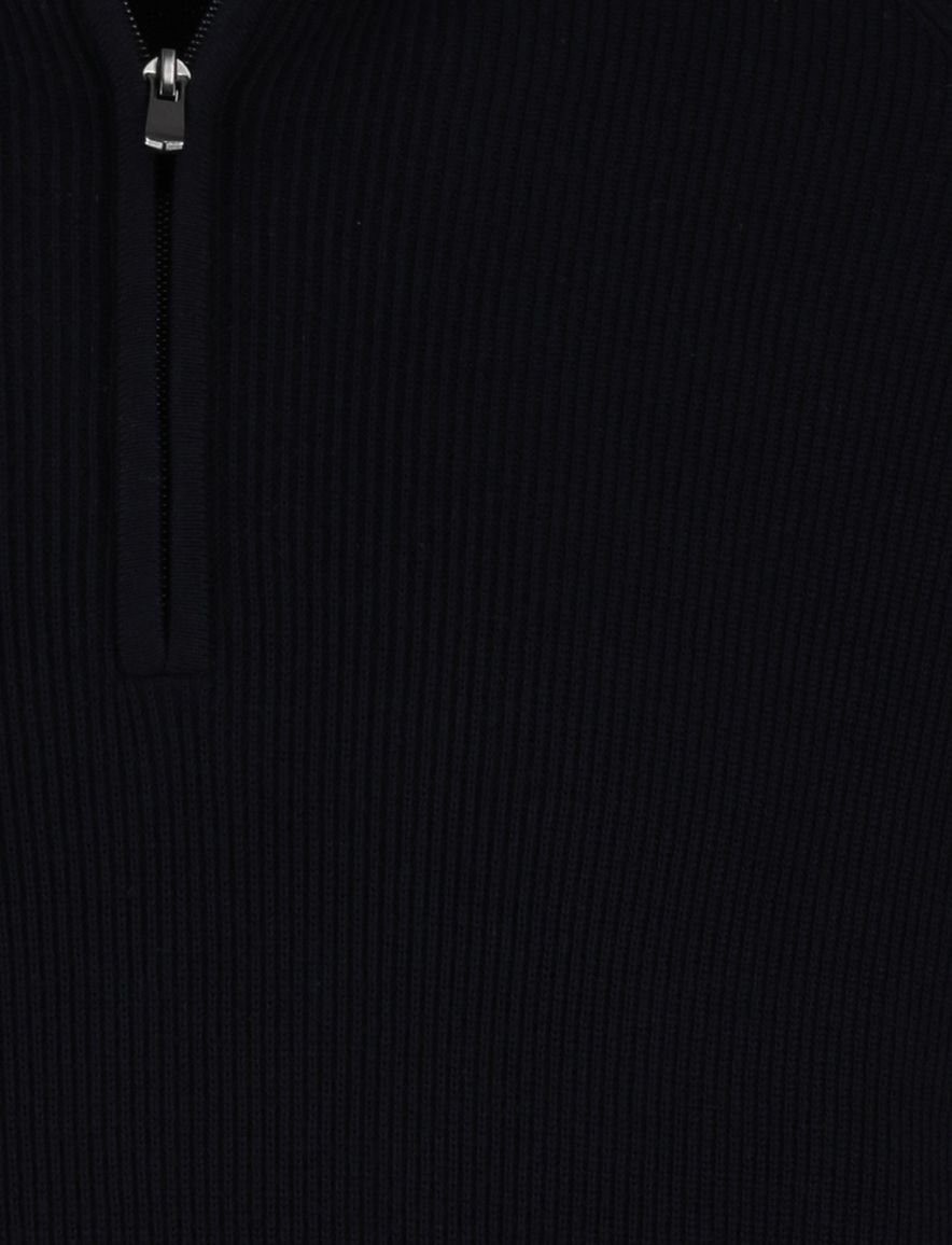 Born with appetite trui half zip navy katoen