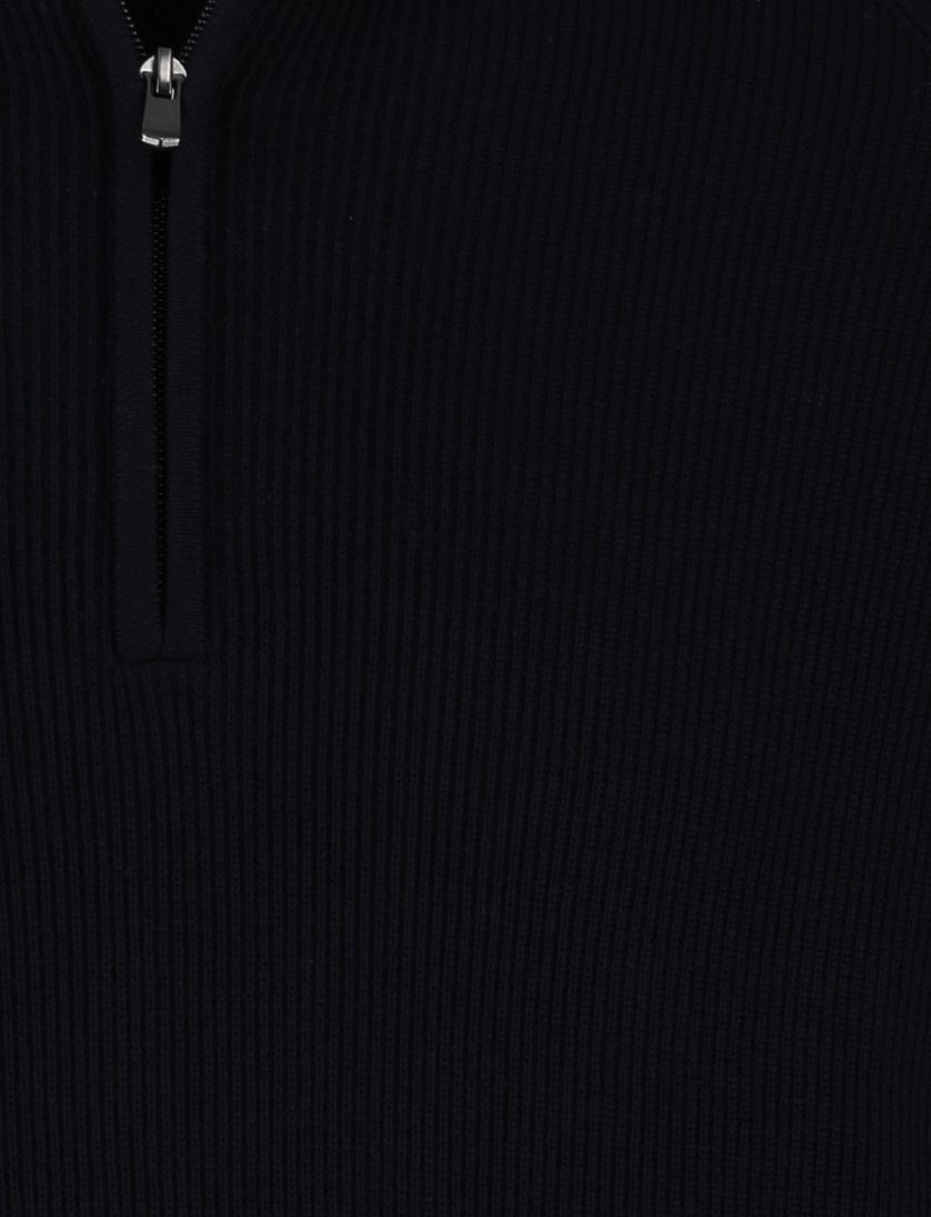 Born with appetite trui navy half zip katoen