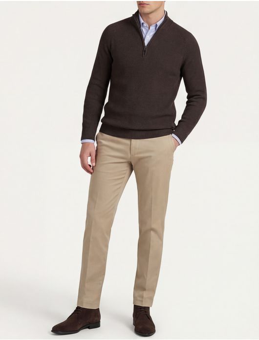 Born With Appetite gebreide trui half zip groen