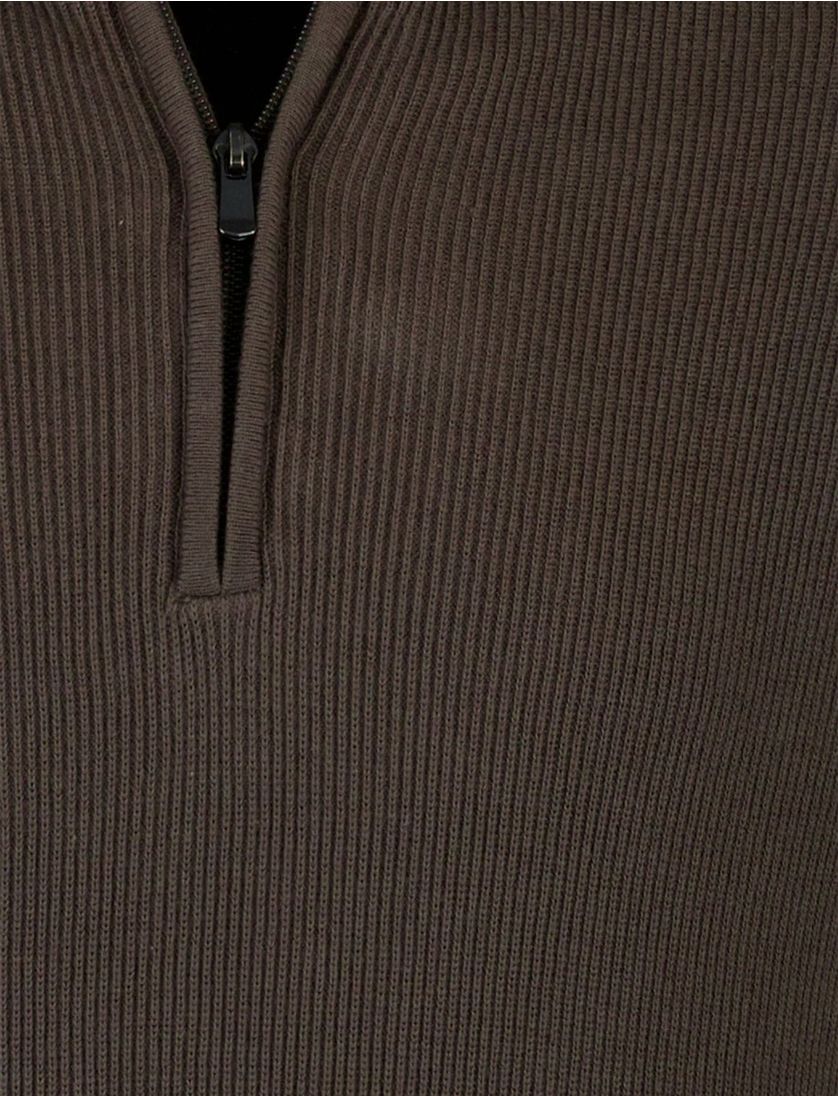 Trui Born With Appetite gebreide half zip donkergroen