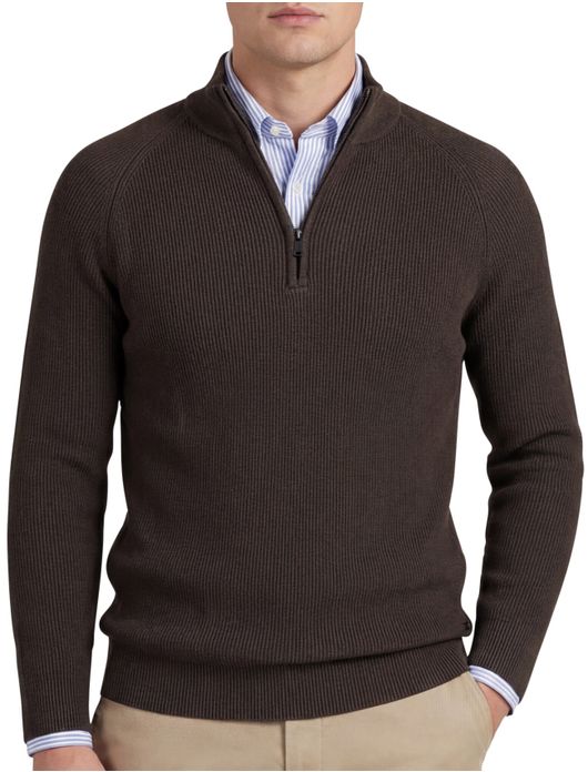 Born With Appetite gebreide trui half zip groen