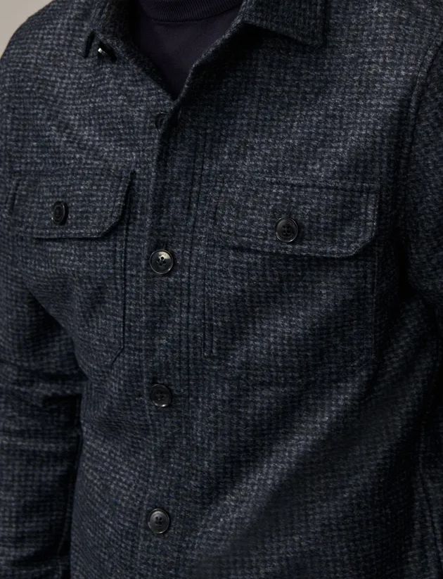 Cavallaro overshirt donkerblauw Elisio dubbele borstzakken