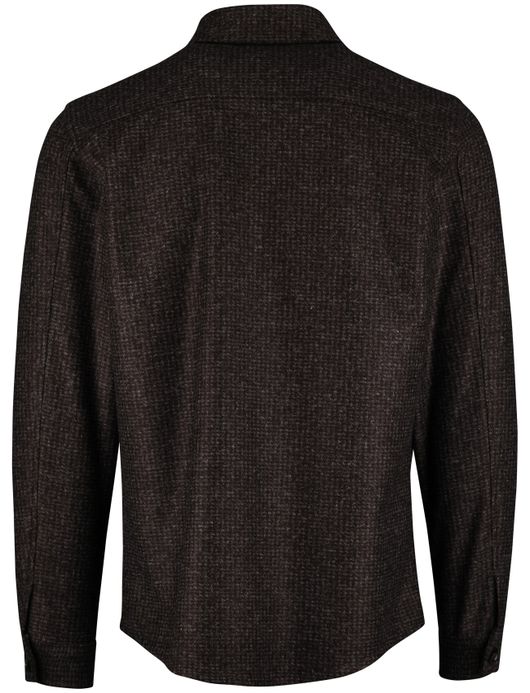 Cavallaro overshirt bruin effen slim fit
