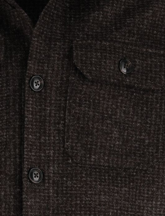 Cavallaro overshirt bruin effen slim fit