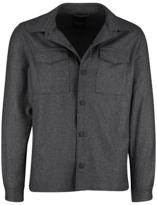 Cavallaro Cavallaro Giovi overshirt antraciet met dubbele borstzakken