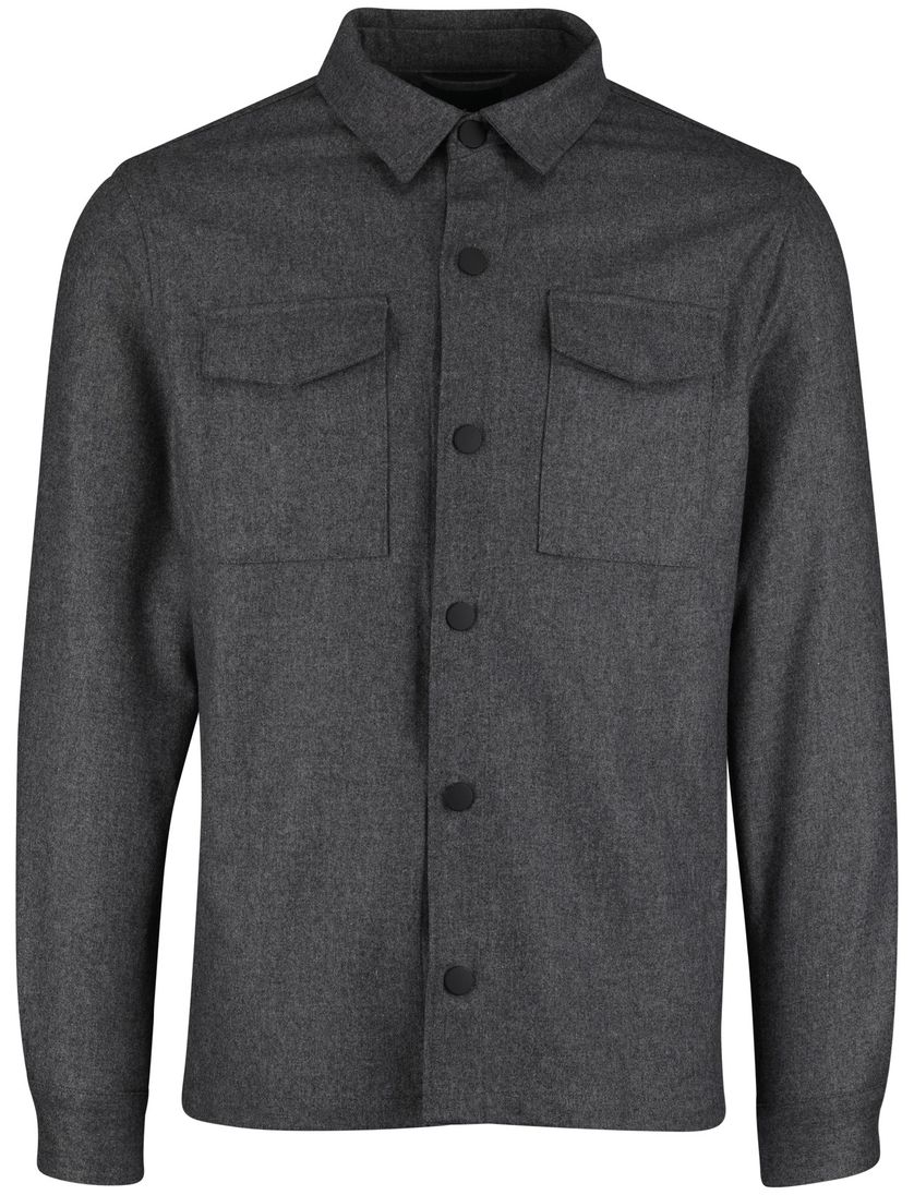 Cavallaro Giovi overshirt antraciet met dubbele borstzakken