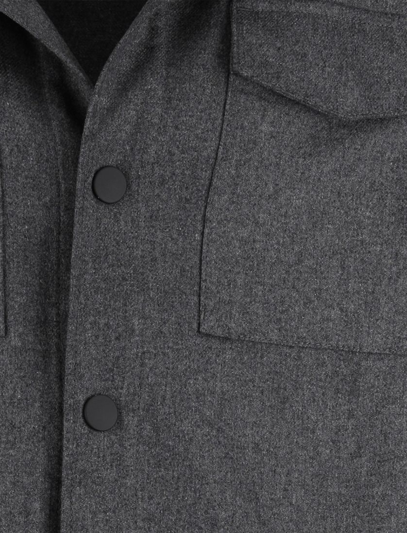 Cavallaro Giovi overshirt antraciet met dubbele borstzakken