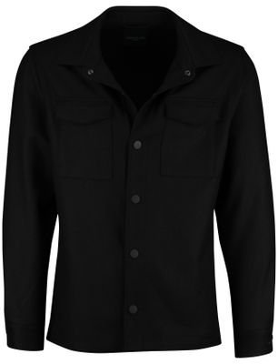 Cavallaro Cavallaro zwart overshirt effen slim fit